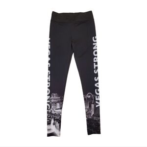 Women's Black Vegas Strong‎ Workout Leggings Small